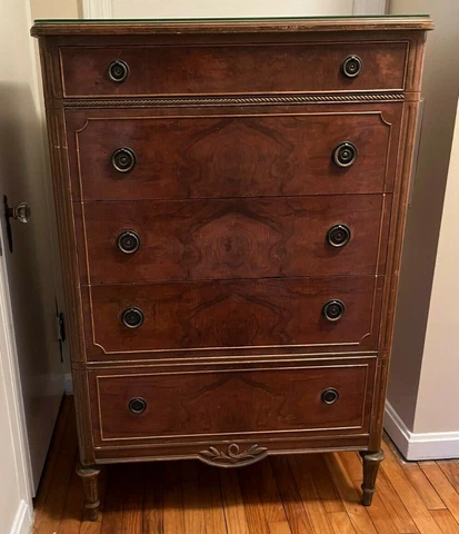 Vintage Atlas Furniture No. 546 Comb. American Walnut Wood Dresser & Nightstand Cover