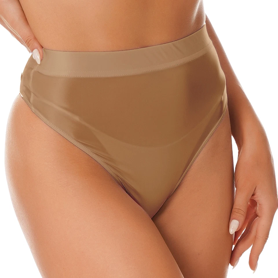 Mujeres Brillantes Tanga Calzoncillos Cintura Alta Calzoncillos Rave Bottoms Trajes de Baño Ropa Interior Foto 1 de 1