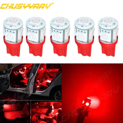5X T10 LED 12V Red Light Car Interior Panel Light For JAGUAR  X TYPE 2001-2010 - image 1 of 4