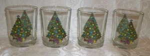 Set of 4 Christmas Tree 4.25" Glasses - Picture 1 of 2