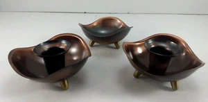 Lot CopperCraft Guild Solid Copper Footed Candlestick Holders Mini Bowl USA VTG - Picture 1 of 9