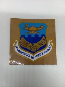 VINTAGE - USAF IAAFA INTER-AMERICAN AIR FORCES ACADEMY AUFKLEBER STICKER KLAR - Bild 1 von 2
