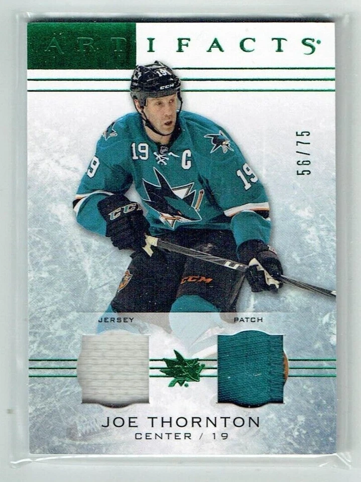 14-15 UD Upper Deck Artifacts  Joe Thornton  /75  Patch--Jersey  HOF - Image 1 of 1