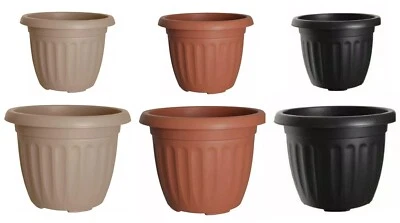 Round Athens Sturdy Plastic Planter Flower Pot Garden Patio Pots Indoor/Outdoor - Image 1 of 4