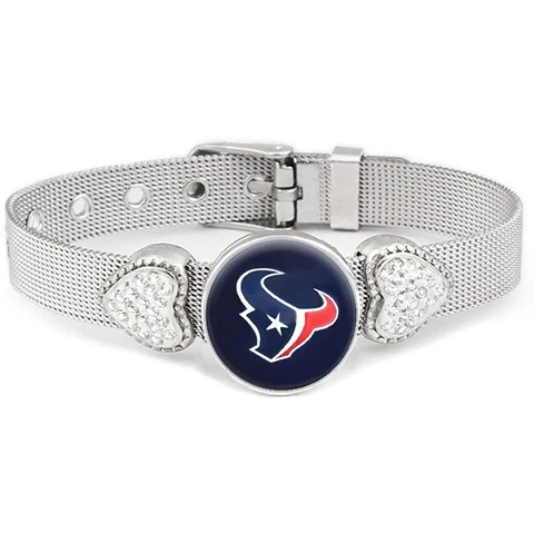 Houston Texans Womens Adjustable Silver Bracelet Jewelry Gift D26 Cover