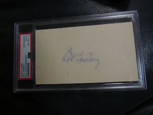 Bill Terry Signed Autographed Index Card PSA Encapsulated  - Picture 1 of 4