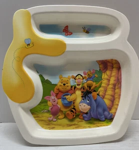 2004 FirstYears Pooh & Friends Honey pot Shaped Divided Childs Plate - Picture 1 of 9