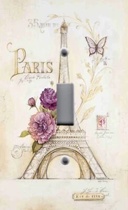 PARIS FRENCH EIFFEL TOWER ROSES Light Switch Plate Outlet Wallplate Covers - Picture 1 of 26