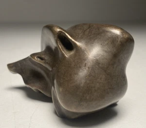 Vintage Original Solid Bronze Sculpture Paperweight Modern Abstract Tactile - Picture 1 of 20