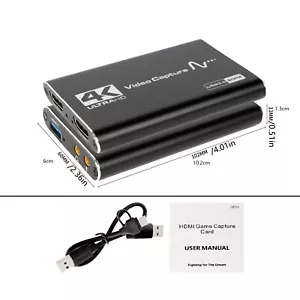4K HDMI Compatible USB 3.0 Video Capture Card 1080P 60fps Video Recorder Grabber - Picture 1 of 11