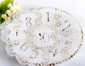 1-20 Laser Cut Table Number Card Easy Fold Seat Place Card Wedding Party Decor - Picture 1 of 6