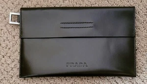 AUTÉNTICA BOLSA/BOLSO DE EMBRAGUE DE CUERO PRADA USADO MARRÓN SML - Imagen 1 de 11