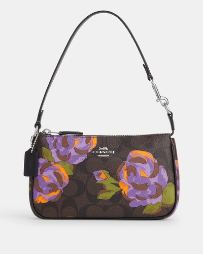 Coach Nolita 19 pollici tela firmata nuova con etichette con stampa rosa CL676