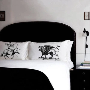 Centaur vs Griffin Cotton Pillowcase Set Pillow Mythological Creatures bedding - Picture 1 of 2