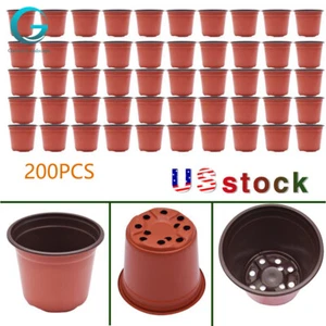 200Pcs Flower Pot Plastic Nursery Pot Seed Planting Plant Growing Box Storage - Picture 1 of 21