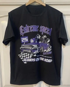 Extreme Speed Racing Black Short Sleeve Shirt with Graphic Men's Size Large - Picture 1 of 4