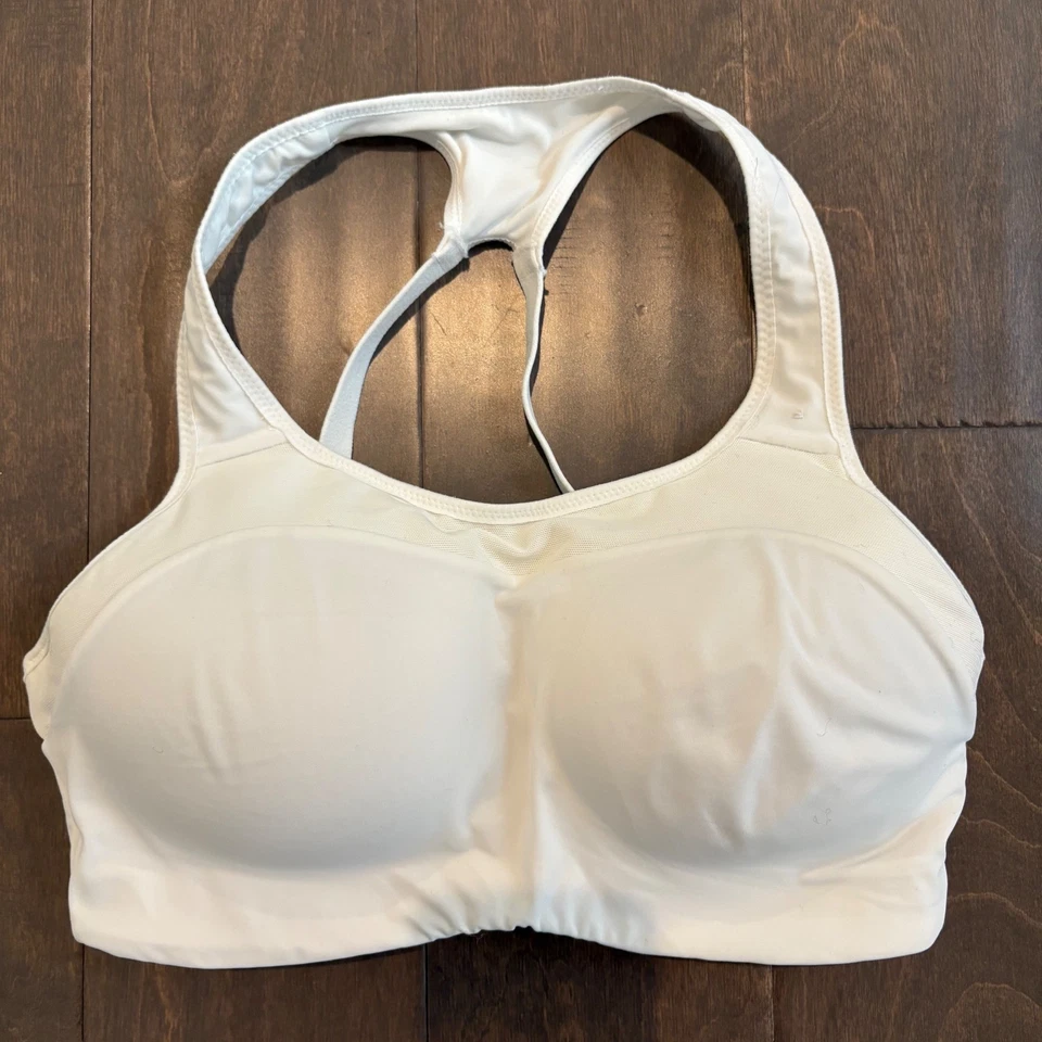 Nike Dri-Fit High Support Sports Bra White Padded Racerback M - Image 1 of 4