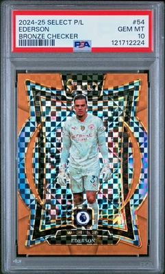 2024-25 Panini Select EPL - Ederson #54 Bronze Checker /125 PSA 10 POP 1 - City - Image 1 of 3