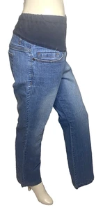 DUO Maternity Women Denim High Rise Straight Leg 5-Pockets Pants Size S - Picture 1 of 4