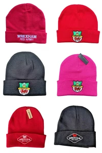Wrexham Fußball Rote Armee Mullen Fußball gestrickte Beanie Hüte UK Verkäufer - Bild 1 von 7