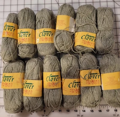 Yarn Soft Sage Green Linen & Acrylic Sport Lot of 12 Skeins Reynolds Clover NEW - Image 1 of 4