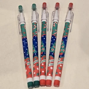 5 Vintage 90er Pop-A-Point Bleistifte nicht spitzend Weihnachten Zuckerstangen Baum - Bild 1 von 6