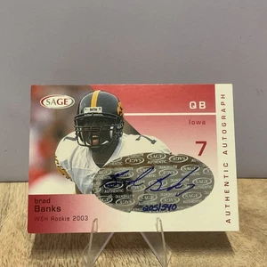 🏈 2003 Sage BRAD BANKS Authentic Autograph A3 * Signed 205/540 - Picture 1 of 2