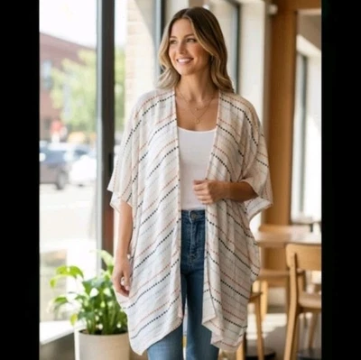 Chico's L/XL几何刺绣和服式 — 第 1/4 张图片