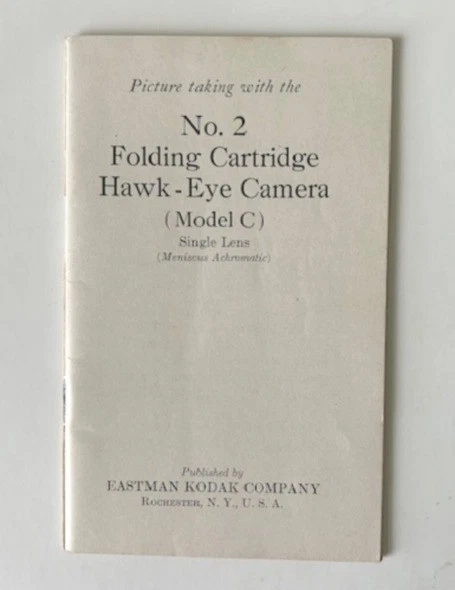 No. 2 Cartuchos Plegables Ojo de Halcón Modelo C Lente Única Manual de Instrucciones 1926 Foto 1 de 1