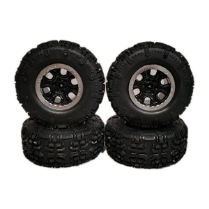1/8 New Bright Ford Bronco RC Rock Crawler Wheels and Tires Set of 4 Yellow Truc - Picture 1 of 1