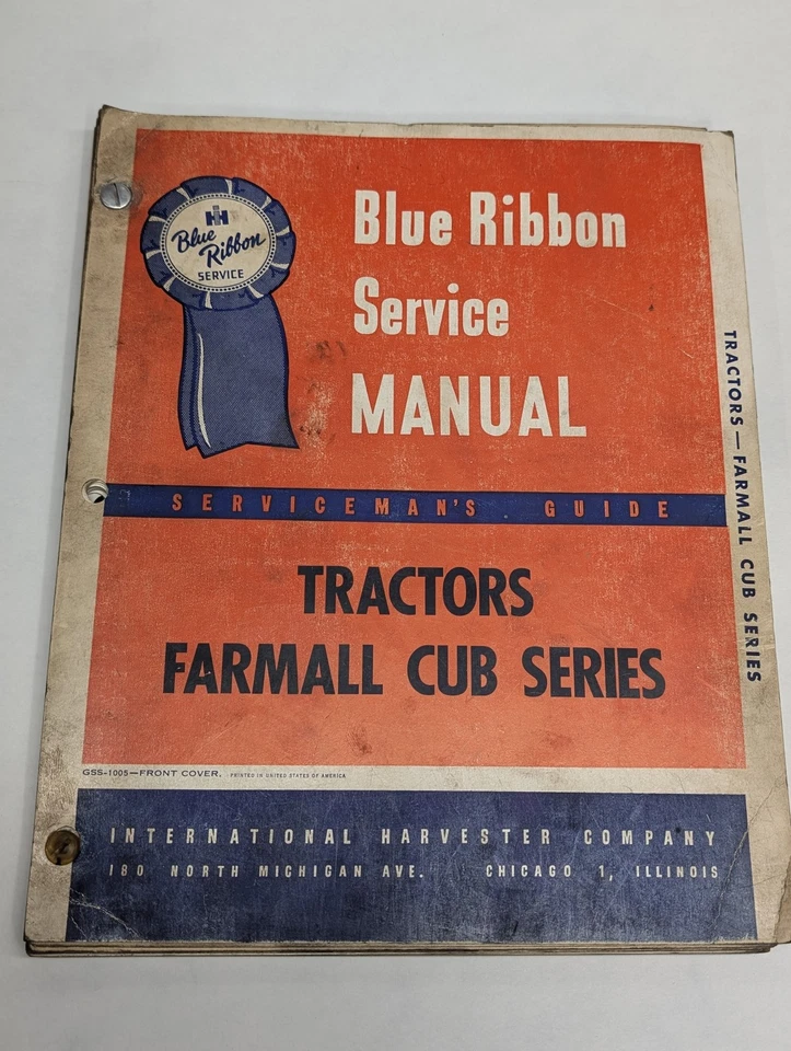 TRACTORES MANUALES DE SERVICIO INTERNACIONAL CINTA AZUL SERIE MCCORMICK FARMALL CUB Foto 1 de 1