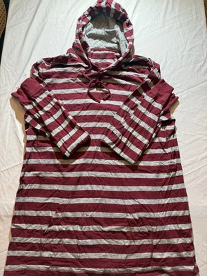 Urban Pipeline 男式连帽衫 XLT 红色灰色条纹套衫 097 — 第 1/4 张图片