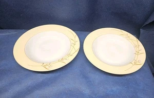 Vintage 2009 Gorham Fine China "Golden Blossom" Set/2 Rim Soup Bowls Japan EUC - Picture 1 of 5