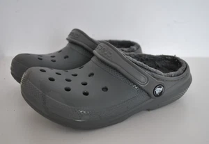 Dark grey soft rubber slip on boys lined crocband clogs size 4-5 (M5 W7) Crocs - Picture 1 of 6