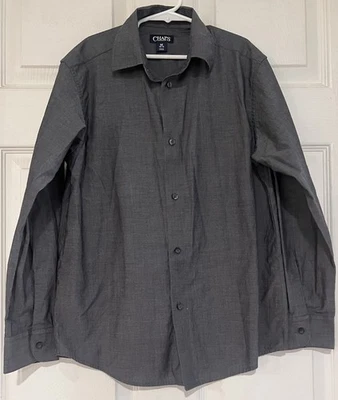 Мальчики темно серый платье рубашка CHAPS носили один раз. BTS!! Размер средний. Без дыма!! - Изображение 1 из 4