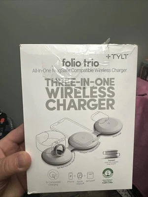 TYLT Folio Trio 3 In 1 MagSafe Compatible 15W White 3 Platform Wireless Charger - Image 1 of 2