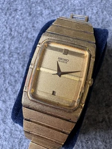Vintage Seiko Quarzuhr Herren 7433-0900 Japan goldfarben Datum Dress läuft - Bild 1 von 11