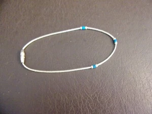 Silver Tone Segmented Bracelet With Turquoise Colored Beads - Picture 1 of 4