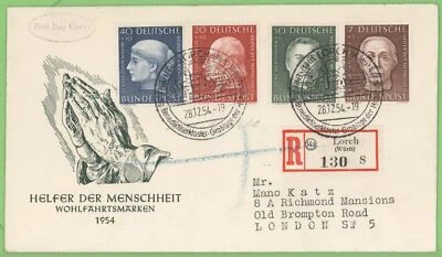 West Germany 1954 Humanitarian Relief Fund First Day Cover - Image 1 of 2