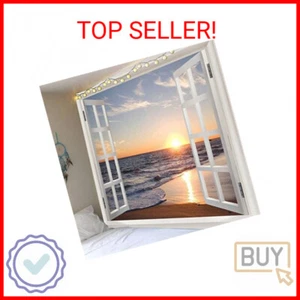 Homiest 3D Ocean Tapestry Wall Hanging Sun Sunset Sea Beach Landscape Tapestry W - Picture 1 of 2