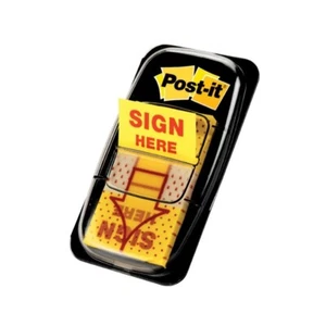Post-it Flags 680SH12 1 in. Sign Here Page Flags - Yellow (600/Box) New - Picture 1 of 4