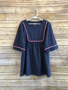 Harper Canyon Blue Dress Pink Pom Pom Detailing Girls Size 5 NWOT - Picture 1 of 3