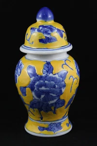 TIBOR de Ceramica con motivos Florales. Pote o Tarro - Imagen 1 de 4