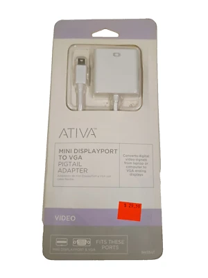 Ativa Mini Displayport to VGA Pigtail Adapter 529-671 - Image 1 of 4