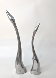 Vintage Retro Canadian Hoselton Figurine Bird Pair Cast Aluminum - Picture 1 of 7