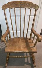 1950’s Oak Hill Rocking Chair Child’s Light Brown “Keene NH” Solid Wood
