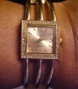 Vintage Vivani Damen Mode Quarz Uhr Rechteckig GOLDFARBEN NEUE BATTERIE - Bild 1 von 9