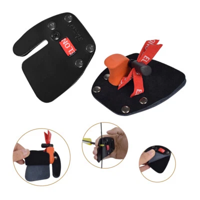 Archery Finger Guard Tab Protector Gear Glove Leather Aluminum Pad Bow Hunting - Image 1 of 4