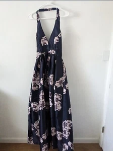 $169 Crystal Doll Formal Gown Prom Dress Ball Stretch Pink Floral Navy Blue 7 - Picture 1 of 11