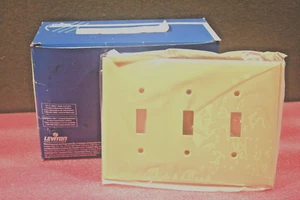 Leviton PJ3-I Wallplate, NEW Pack of 10, 3 Gang, 4-7/8"  x 6-3/4"  Nylon, Ivory - Picture 1 of 3